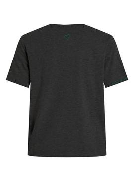 Camisa Vila Videddy cinza escuro para mulher.