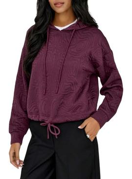 Moletom Only Bianca estampado granate para mulher