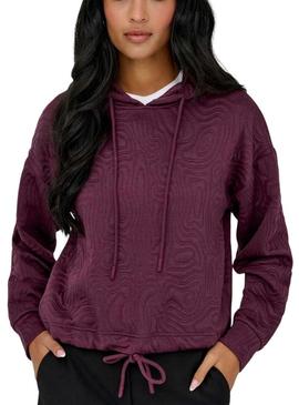 Moletom Only Bianca estampado granate para mulher