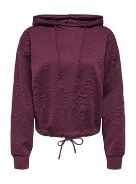 Moletom Only Bianca estampado granate para mulher