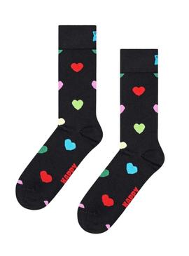 Meias Happy Socks Heart preto.