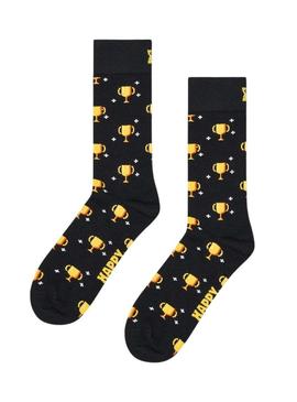 Meias Happy Socks Win preto.