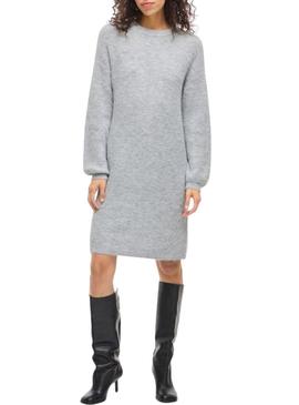 Vestido Vila Viretta de malha cinza para mulher.