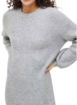 Vestido Vila Viretta de malha cinza para mulher.