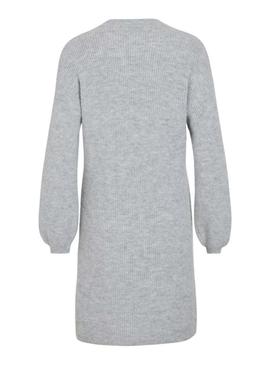 Vestido Vila Viretta de malha cinza para mulher.
