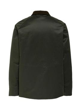 Jaqueta Only and Sons Bob encerada verde para homem.