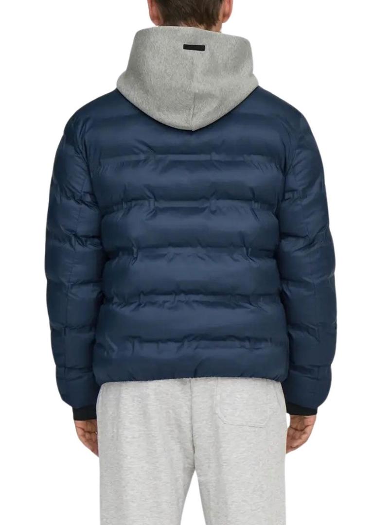 Jaqueta acolchoada marinha Only and Sons Union para homem.