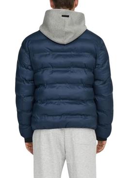 Jaqueta acolchoada marinha Only and Sons Union para homem.