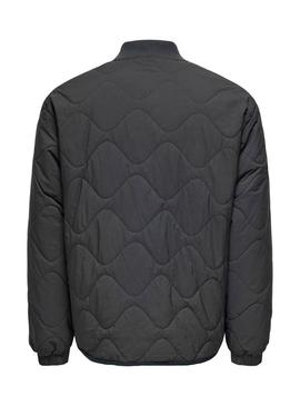Casaco Only and Sons Wren acolchoado cinzento para homem