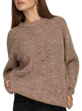 Camisola Only Gila tostado para mulher.