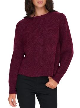 Camisola Jersey Only Gila bordô para mulher.