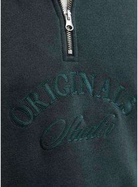 Moletom Jack and Jones Bleecker verde para homem.