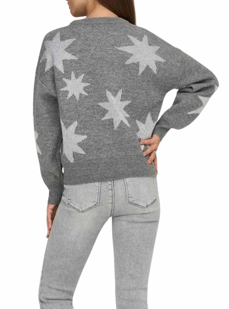 Camisola Only Rosie Glitter cinza para mulher.