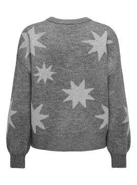 Camisola Only Rosie Glitter cinza para mulher.