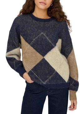 Camisola Apenas Noeme Jacquard marinho para mulher