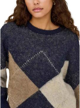 Camisola Apenas Noeme Jacquard marinho para mulher