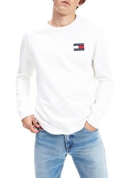 T-Shirt Tommy Jeans Long Basic Branco Homem