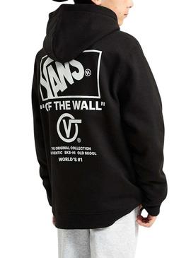 Moletom Vans Stockpile preto para meninas e meninos.