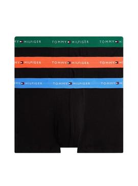 Conjunto de 3 cuecas Tommy Hilfiger Trunk Signature preta para homem
