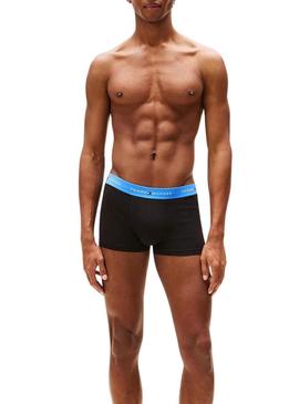 Conjunto de 3 cuecas Tommy Hilfiger Trunk Signature preta para homem