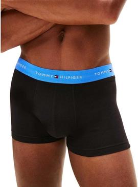 Conjunto de 3 cuecas Tommy Hilfiger Trunk Signature preta para homem