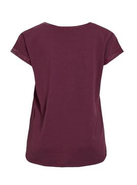 Camiseta Vila Vidreamers Glitter bordô para mulher.