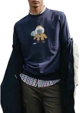 Acolchoado Polar Reversível El Pulpo bege e marinho para homem