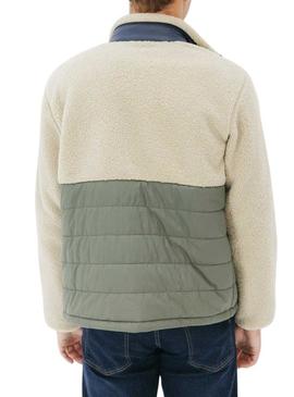 Jaqueta El Pulpo combinada de nylon e pele de carneiro Estonia para homem