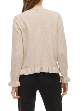 Jaqueta Vila Vijacia com babados bege para mulher.