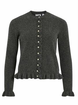 Jaqueta Vila Vijacia com babados cinza para mulher.