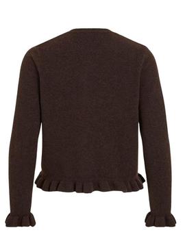 Jaqueta Vila Vijacia com babados marrom para mulher.