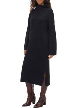 Vestido Vila Vilassia de malha gola alta preto para mulher