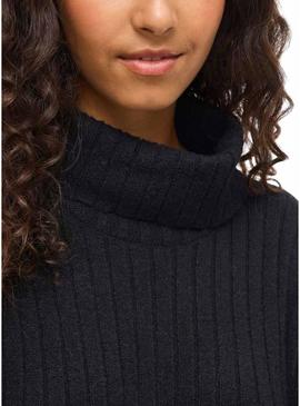 Vestido Vila Vilassia de malha gola alta preto para mulher