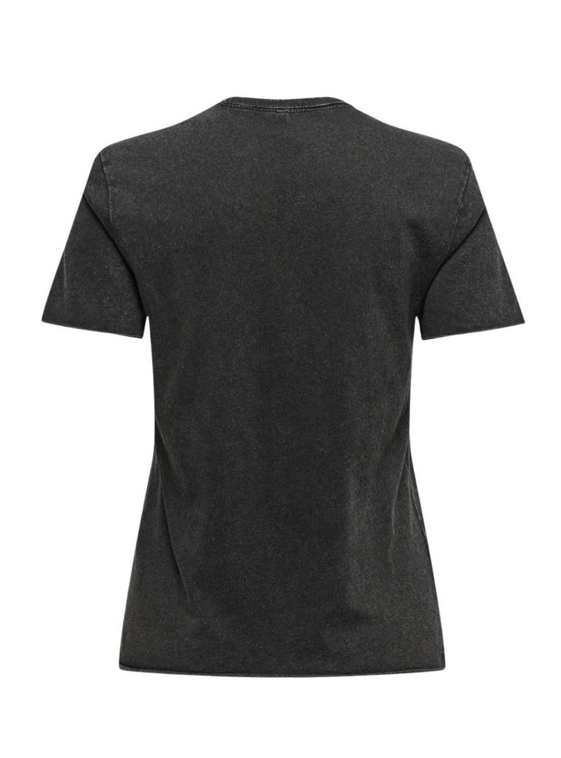 Camiseta Only Lucy regular preta para mulher.