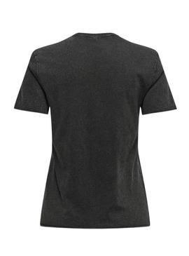 Camiseta Only Lucy regular preta para mulher.