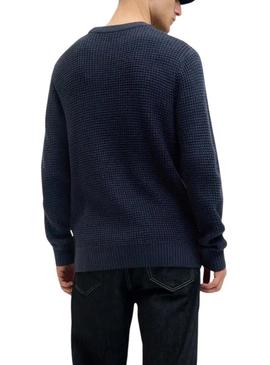 Camisola Jack and Jones Global azul marinho para homem.