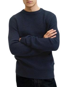 Camisola Jack and Jones Global azul marinho para homem.