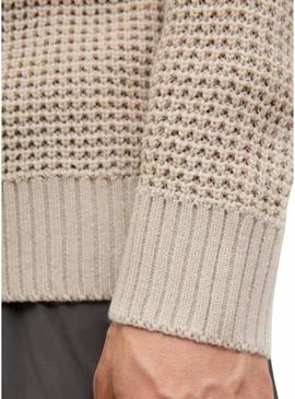 Camisa Jack and Jones Global bege para homem.