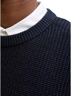 Camiseta Jack and Jones Kaito azul marinho para homem.