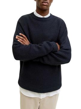 Camiseta Jack and Jones Kaito azul marinho para homem.