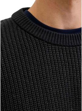 Camiseta Jersey Jack and Jones Kaito preto para homem.