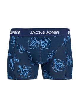 Pack de cuecas Jack and Jones Anthony azul para homens.
