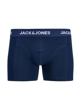 Pack de cuecas Jack and Jones Anthony azul para homens.