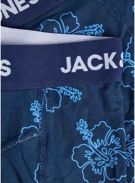 Pack de cuecas Jack and Jones Anthony azul para homens.