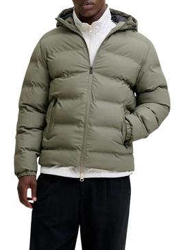 Jaqueta acolchoada Jack and Jones Elements verde para homem.