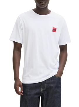 Camiseta Jack and Jones Branco Brandy para homem.