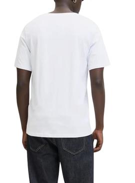 Camiseta Jack and Jones Branco Brandy para homem.