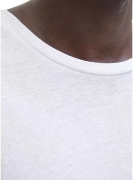 Camiseta Jack and Jones Branco Brandy para homem.