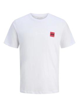 Camiseta Jack and Jones Branco Brandy para homem.