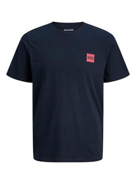 Camiseta Jack and Jones Brandy azul marino para homem.